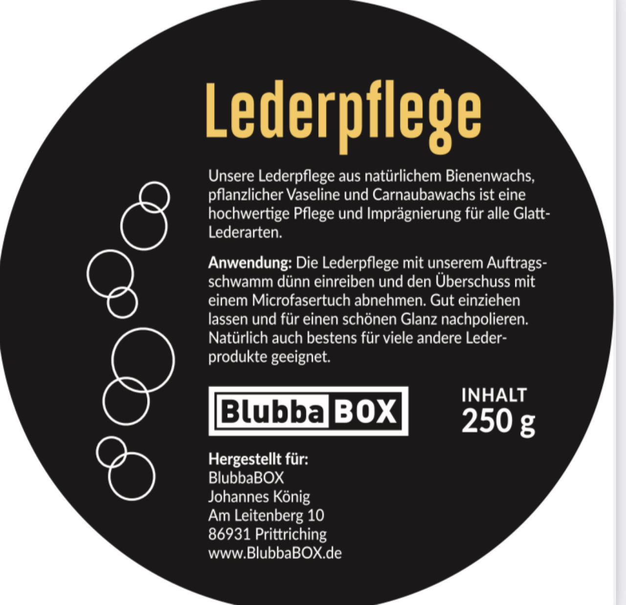 BlubbaBOX Lederpflege aus Bienenwachs