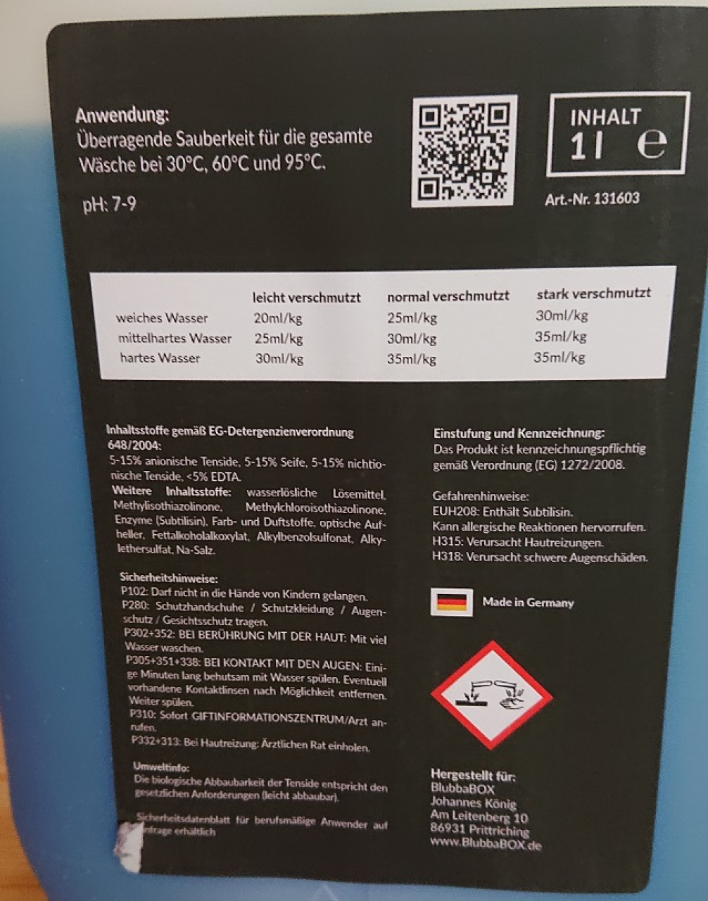 Preview: BlubbaBOX Microfaserwaschmittel flüssig 5L Kanister mit Abfüllhahn