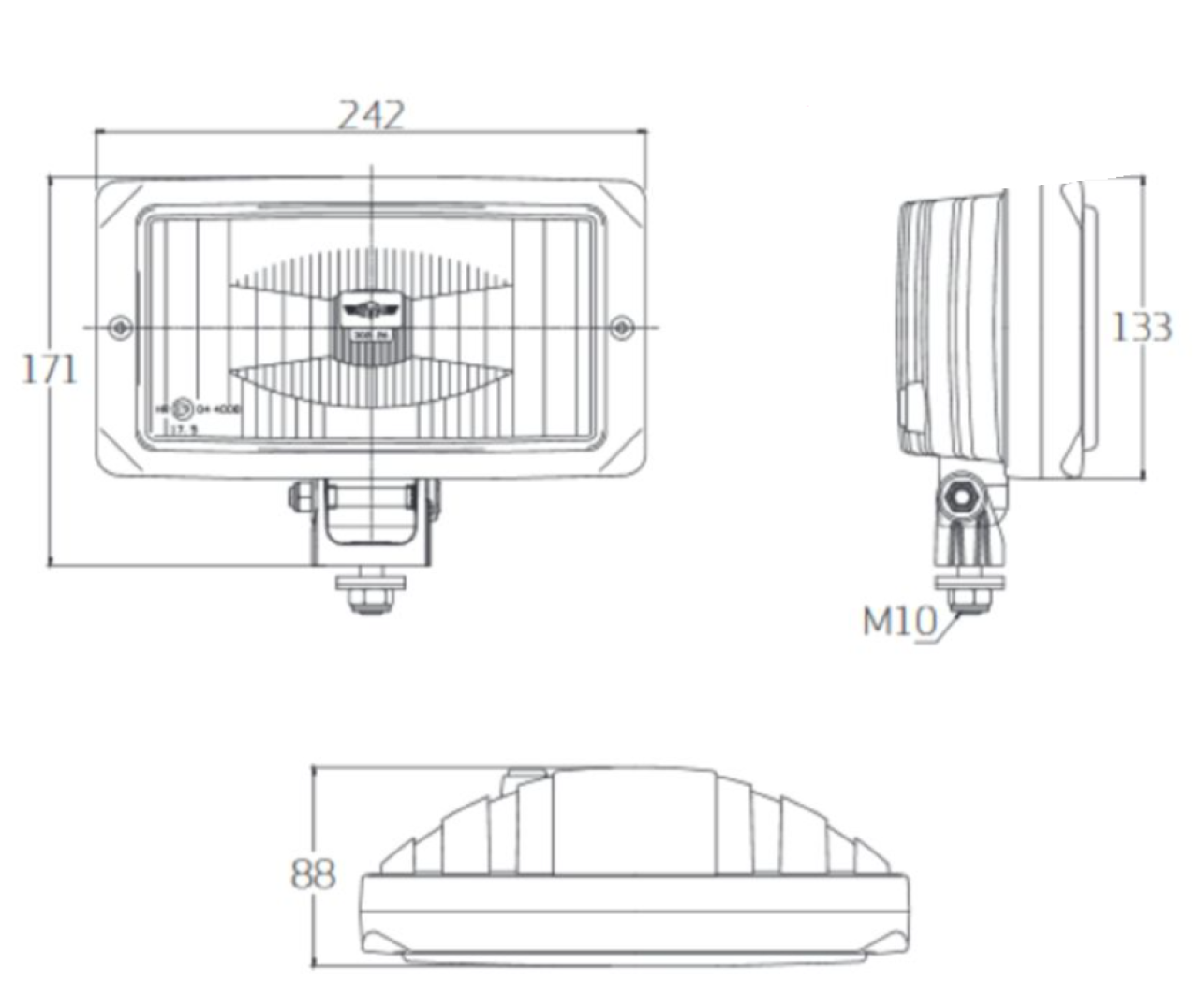 SIM 3226 - rechteckiger Fernscheinwerfer mit Standlicht